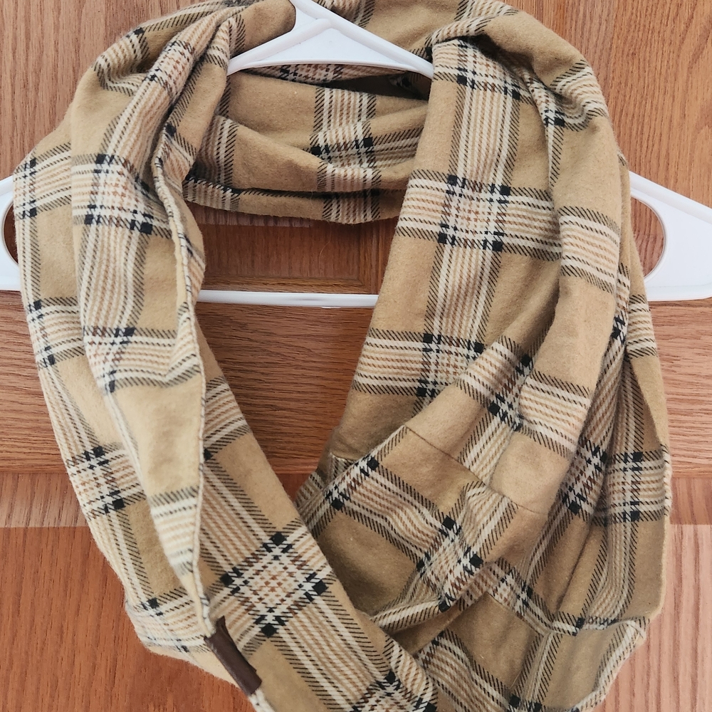 Plaid Tan Scarf
